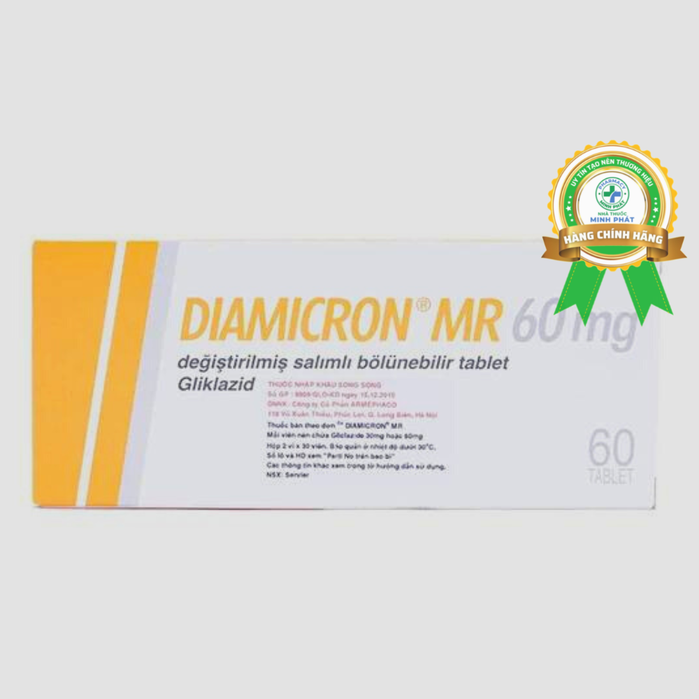 Thuốc Diamicron MR 60mg Micro hỗ trợ điều trị tiểu đường type 2 (2 vỉ x 15 viên)
